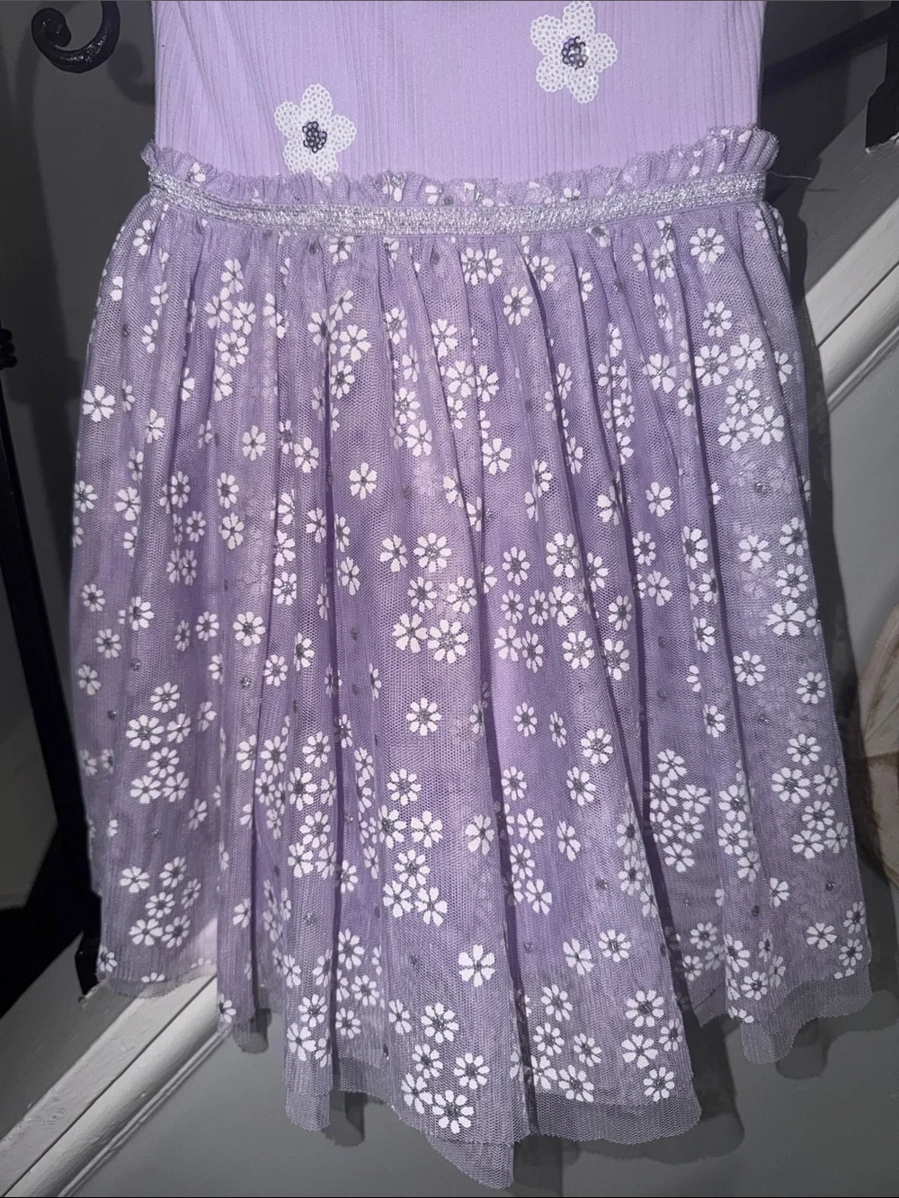 btween Lavender Floral Tulle Dress